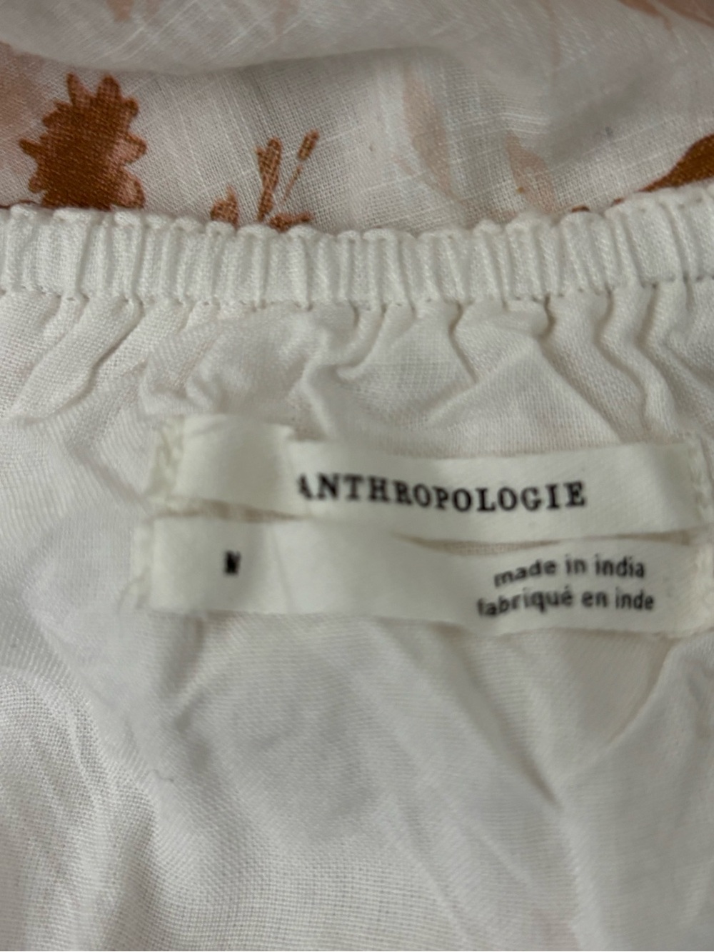 Anthropologie Rosie Cottage Core Cream Cotton Maxi Dress Floral Print Medium - Picture 15 of 17